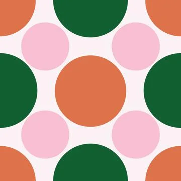 Large Colorful Polka Dot Vector Seamless Pattern Background Print Stock Illustration