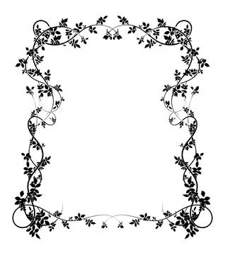 Large complex frame pattern with rose hip climbing Illustrazione stock