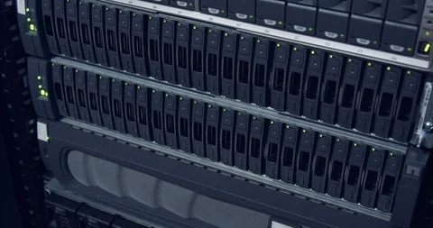 Large computer server room in a data center Stock Footage 97270388