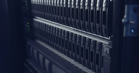 Large computer server room in a data center Stock Footage 97270506