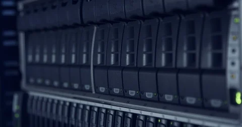 Large computer server room in a data center Stock Footage 97270554
