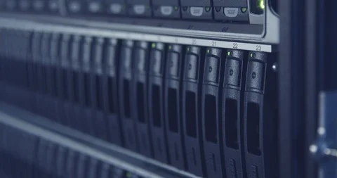 Large computer server room in a data center Stock Footage 97270594