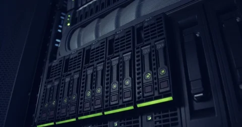 Large computer server room in a data center Stock Footage 97270644