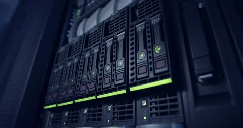 Large computer server room in a data center Stock Footage 97270694