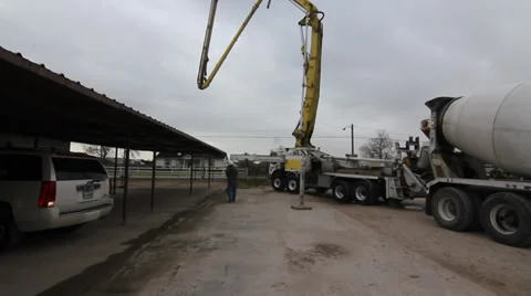 Large Concrete Pump Unfolds Stock-Footage 38018466