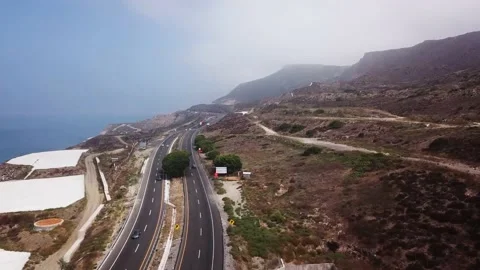 Large concrete structures waiting for development close to scenic road Baja  스톡 동영상 138726892