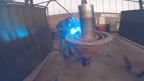 Large cone welding build up walk around 動画素材 246792114