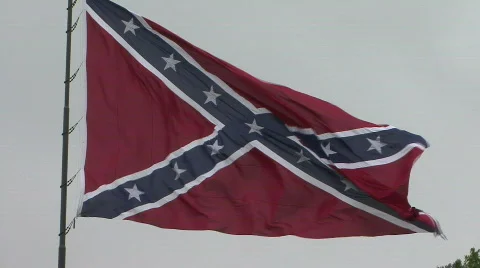 Large Confederate Battle Flag Video stock 399482