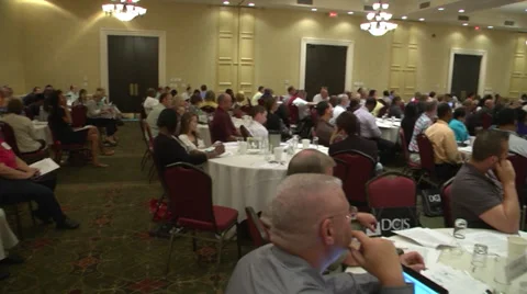 Large conference attendance at a hotel Stock Footage