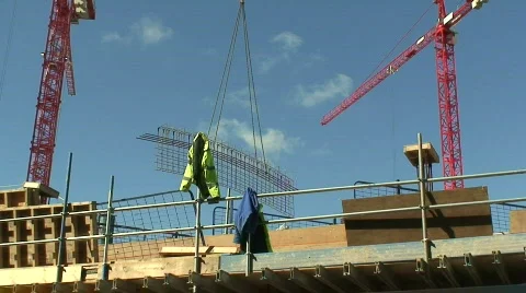 Large construction cranes 스톡 동영상 85356