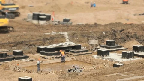 Large construction of large complex of buildings Vídeo Stock 80069032