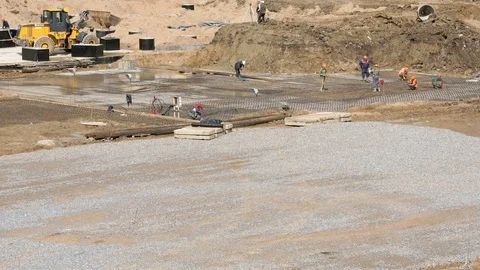 Large construction of large complex of buildings Stock Footage 80071056