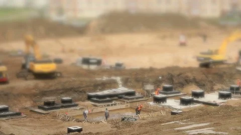 Large construction of large complex of buildings Stock Footage 82589632