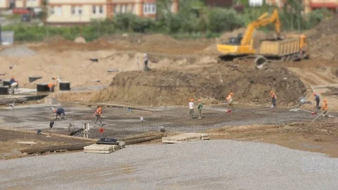 Large construction of large complex of buildings Stock-Footage 82593301