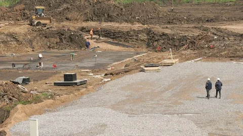 Large construction of large complex of buildings Stock-Footage 83014086