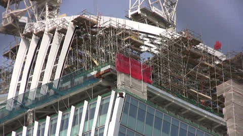 Large construction project with scaffolding Stock Footage 26067384