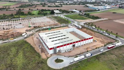 Large construction site - aerial view Stock Footage 253306237