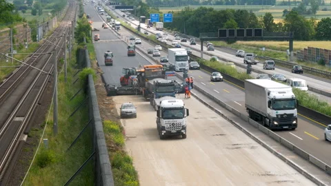 Large construction site and road works 動画素材 243584810