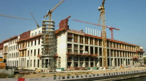 Large construction site in Berlin Stock Footage 45054865