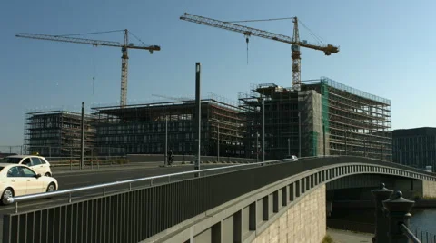 Large construction site in Berlin Stock Footage 45164853