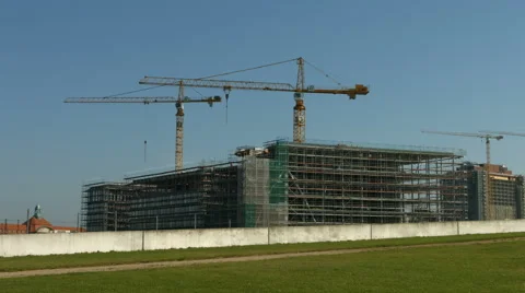 Large construction site in Berlin Vídeo Stock 45170401