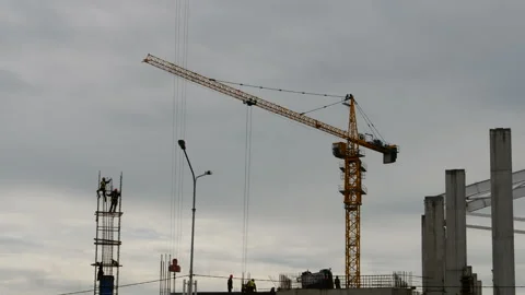 Large construction site in middle of the city. Stock Footage 335245549