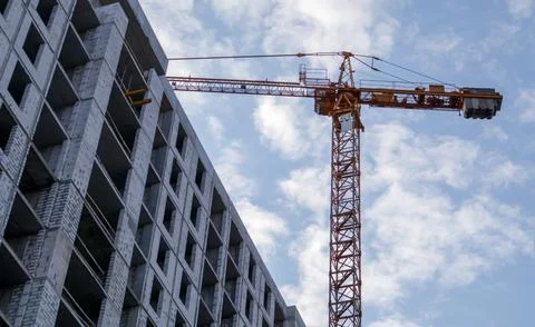 Large construction site. The process of capital construction of a high-rise.. Stock Photos