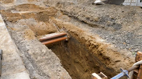 Large construction site, road works and bulldozer. Stock Footage 341588165