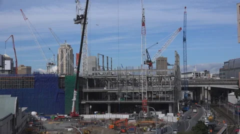 Large construction site time lapse Stock Footage 52361431