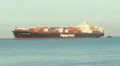 Large Container Ship Enters Port HD Footage