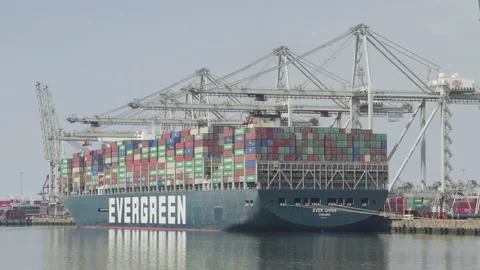 Large Container Ship Ever Given at Rotte... | Stock Video | Pond5