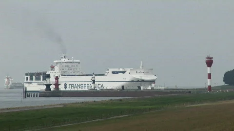 Large Container Ship Vídeo Stock 279666