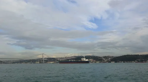 Large container ship Stock Footage 47616850