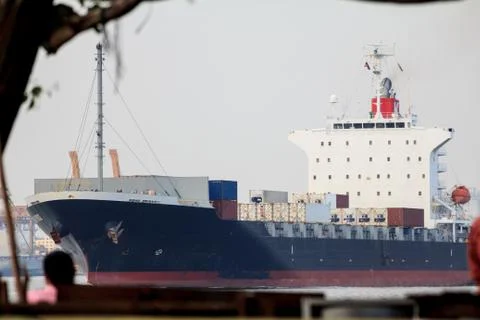 Large container ship Stock Photos