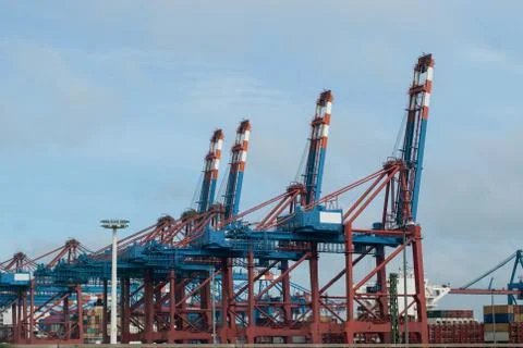 A large container terminal in a seaport Stock Photos