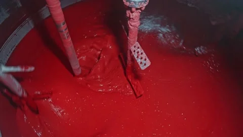 Large containers with stirred solution at the factory Video stock 239860178