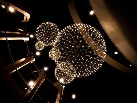 A Large Contemporary Round Light Fotos de archivo