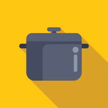 Large cooking pot casting long shadow on yellow background Illustration