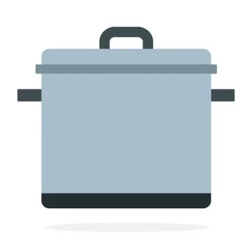 Large cooking pot with lid vector flat isolated Stock-Illustration
