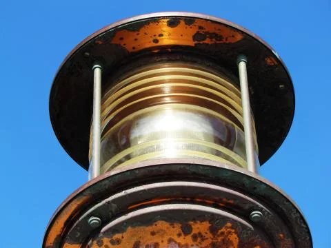 Large Copper Lantern with a Blue Sky Background Stock Photos