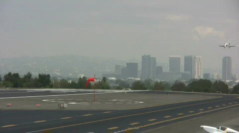 Large Corporate Jet Lands Stock Footage