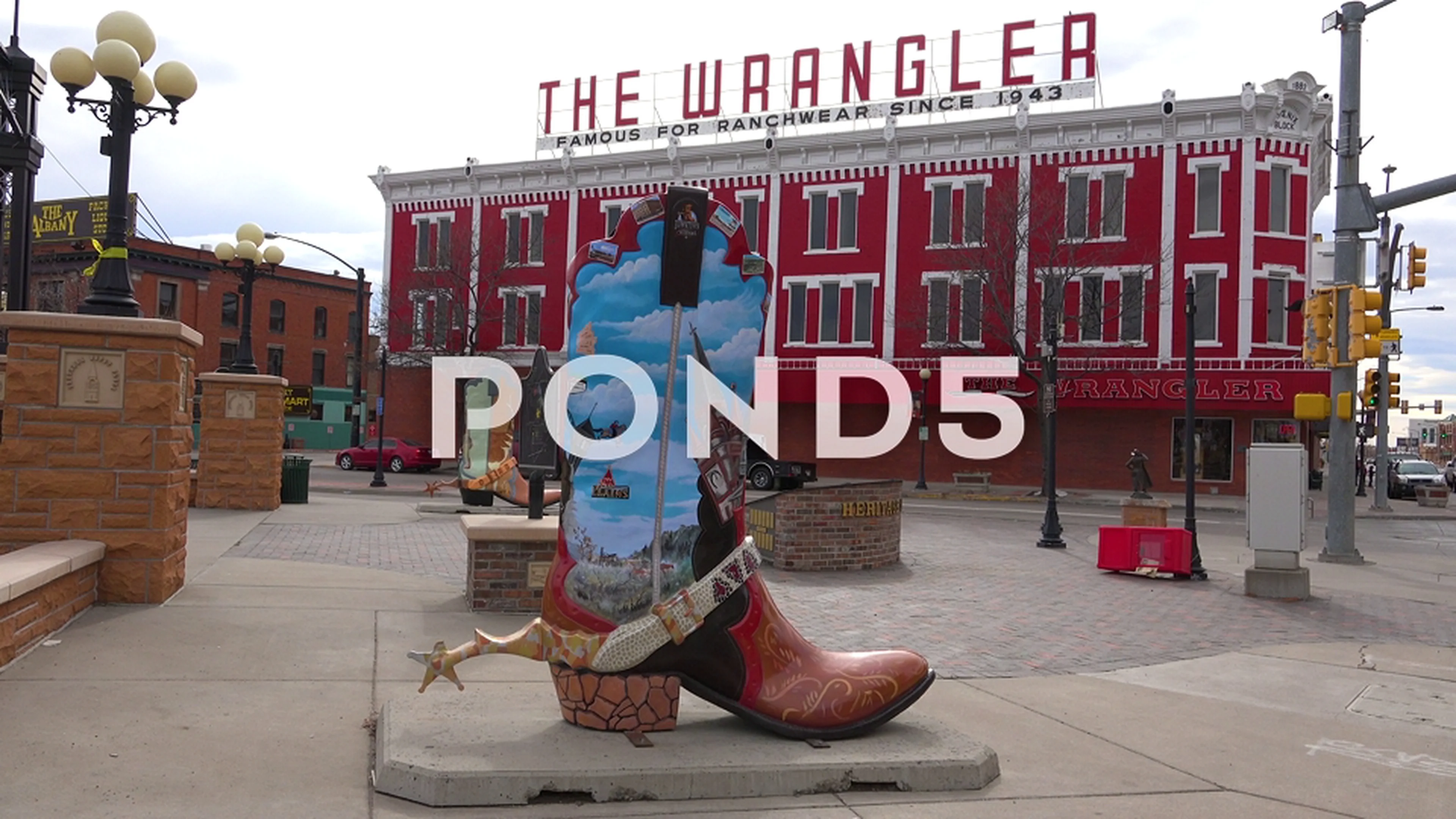 Large cowboy boots are a landmark featur... | Stock Video | Pond5