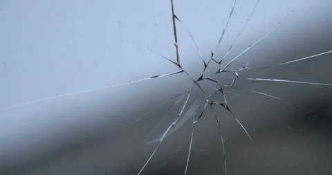 Large cracked windshield needing to be replaced Stock Footage 106239608