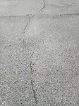 Large cracks on dry pavement Stock Photos