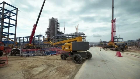 A large crane on the back of a truck Stock Footage 138217746