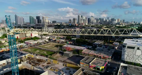 Large crane building Miami Stock Footage 172328804