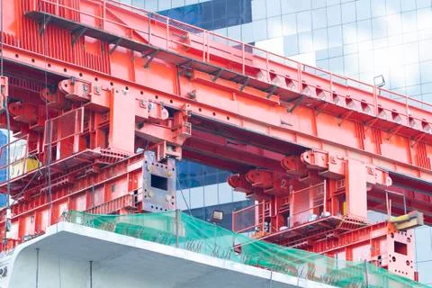 Large crane at construction site Stock Photos