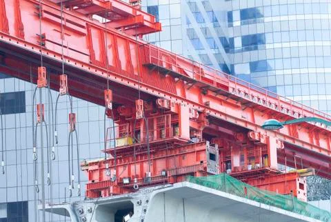 Large crane at construction site Stock Photos