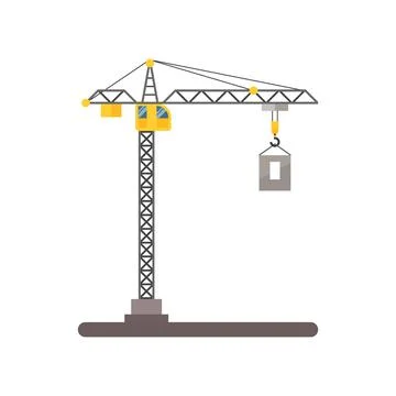Large crane isolated on white background Stock Illustration