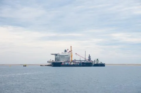 Large crane vessel Stock Photos